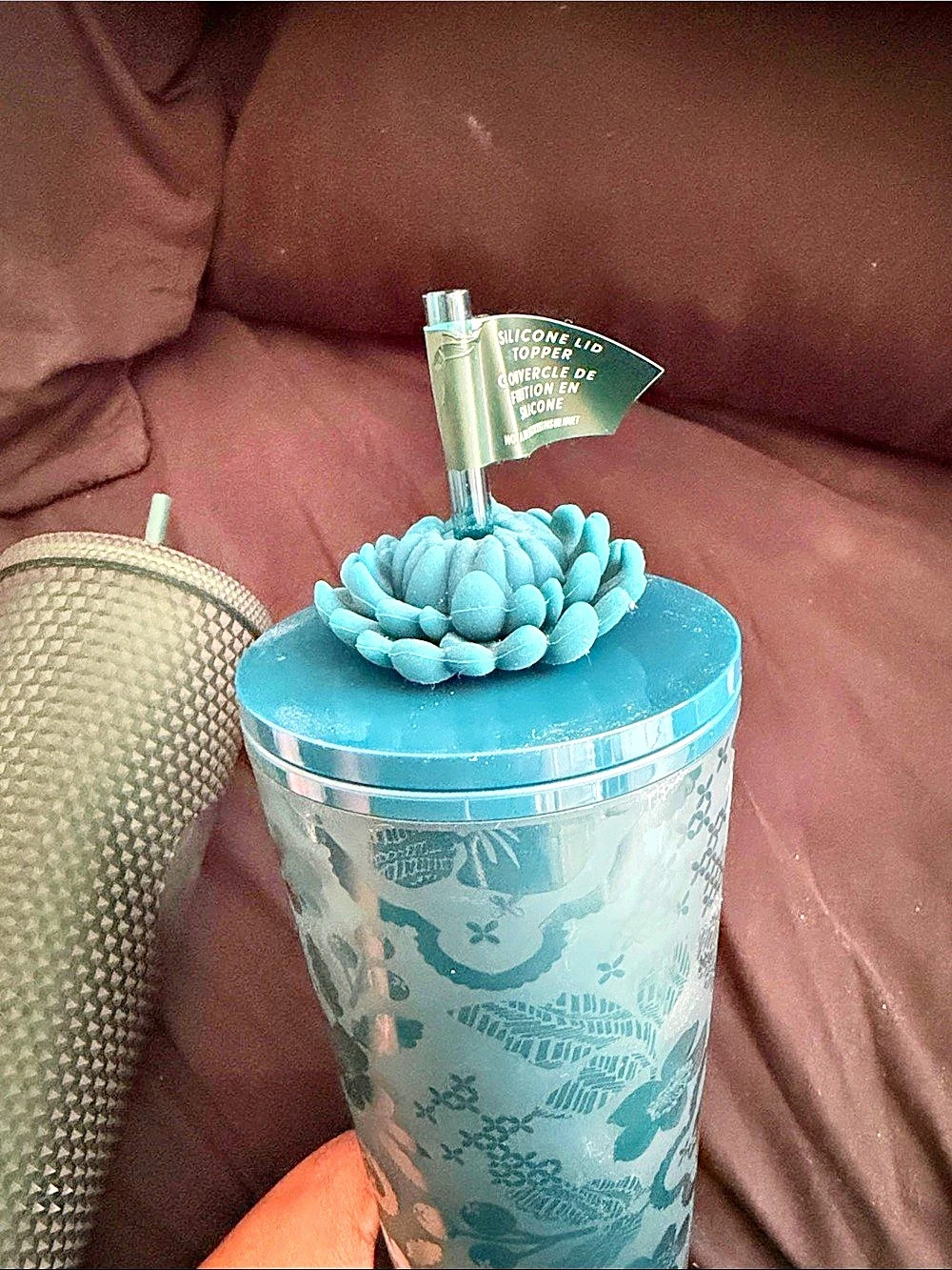 Starbucks Floral Pattern Tumbler Set in Blue & Gray